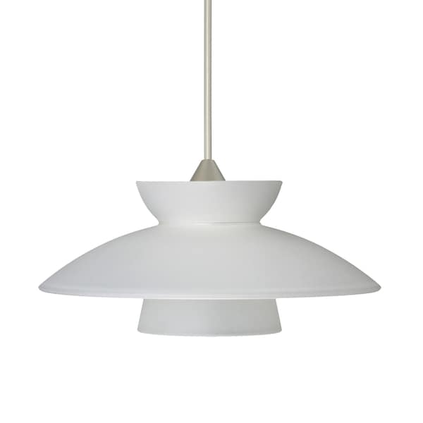 Besa Lighting Trilo 7 Cord Pendant, Frost, Satin Nickel Finish, 1x50W Halogen 1XT-271825-SN - main